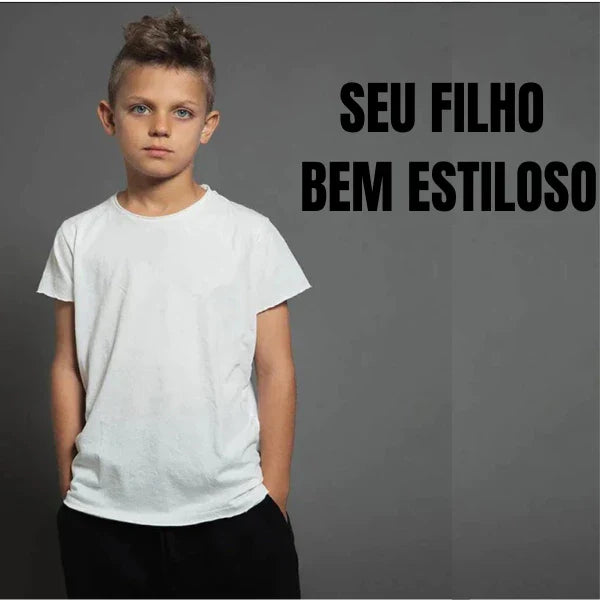 Kit 2 Camisas Infantis Lisa – Preta e Branca 100% Algodão 👕